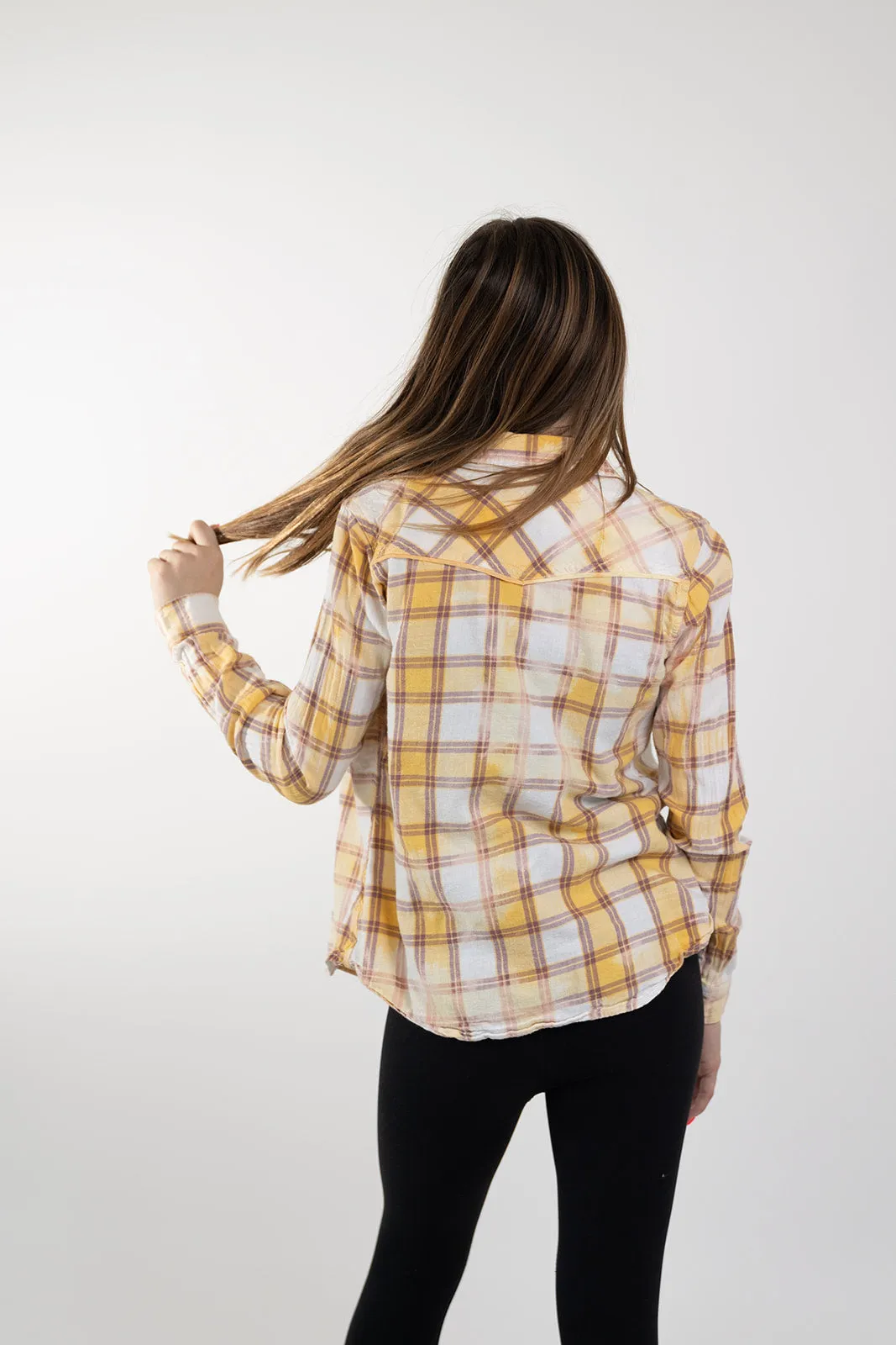 Adult Bleach Dye Flannel Shirt