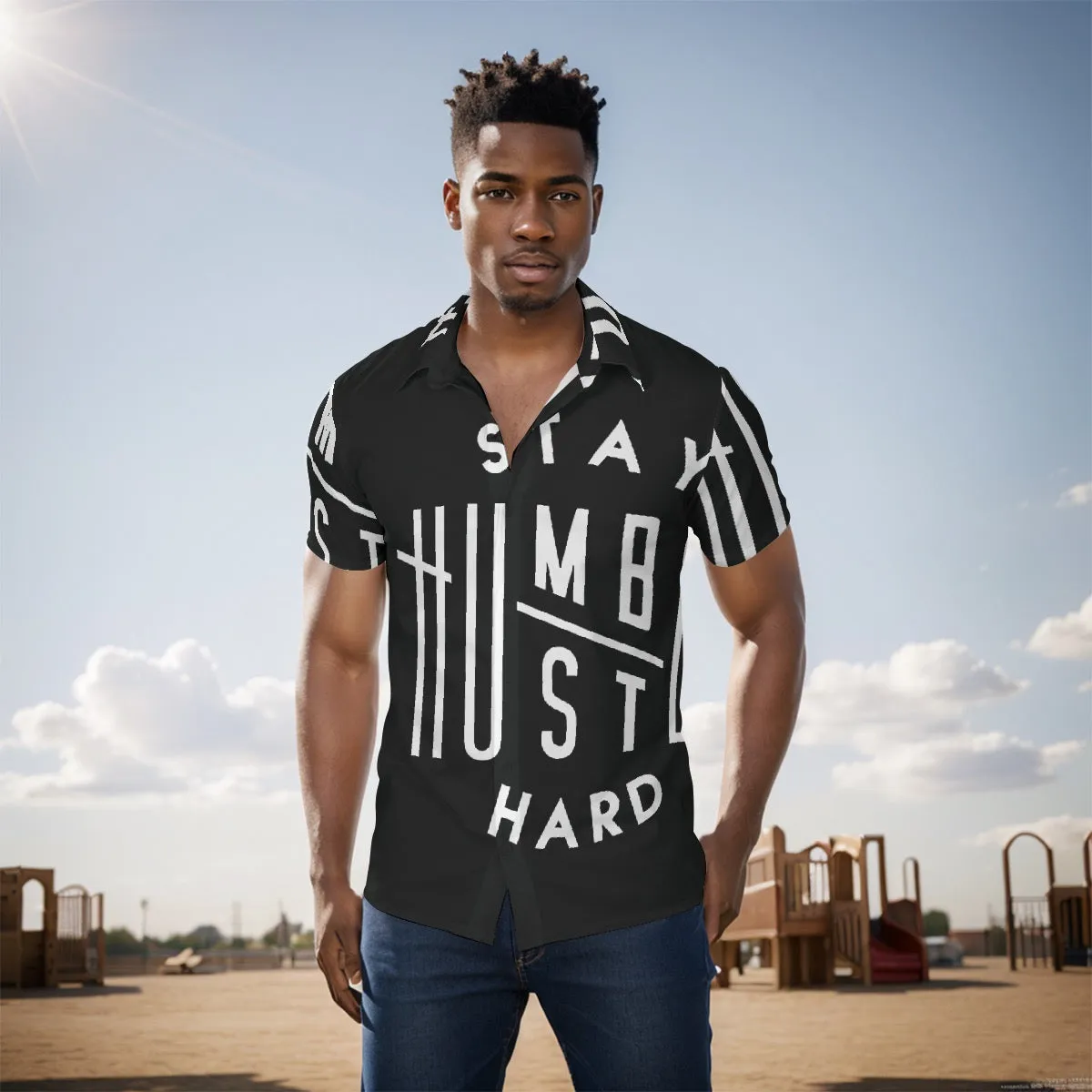 All-Over Print Men's Shirt J 32 stay humble, stay hard, print