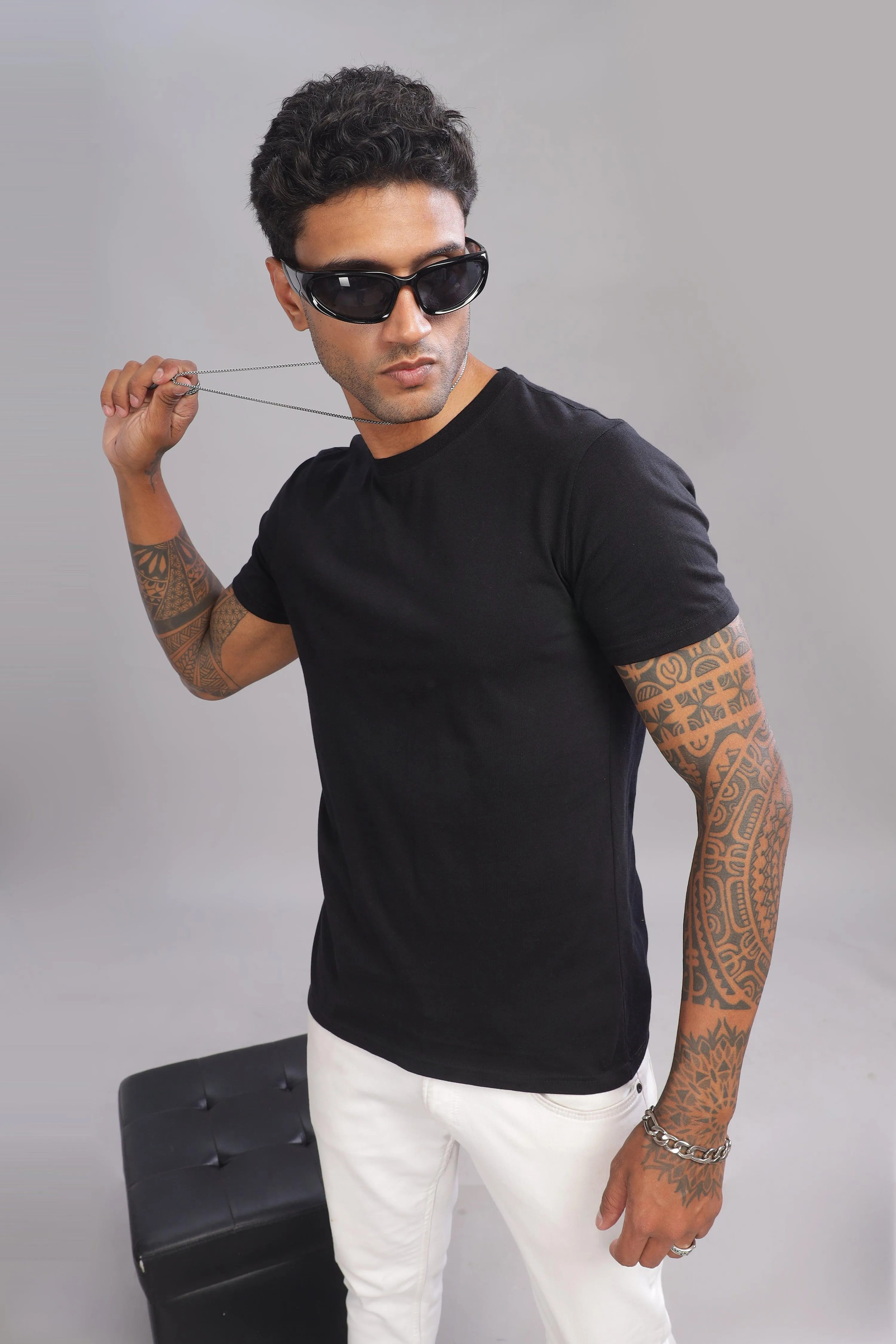 Best Tee - Black Men's Premium Cotton Crew Neck T-Shirts