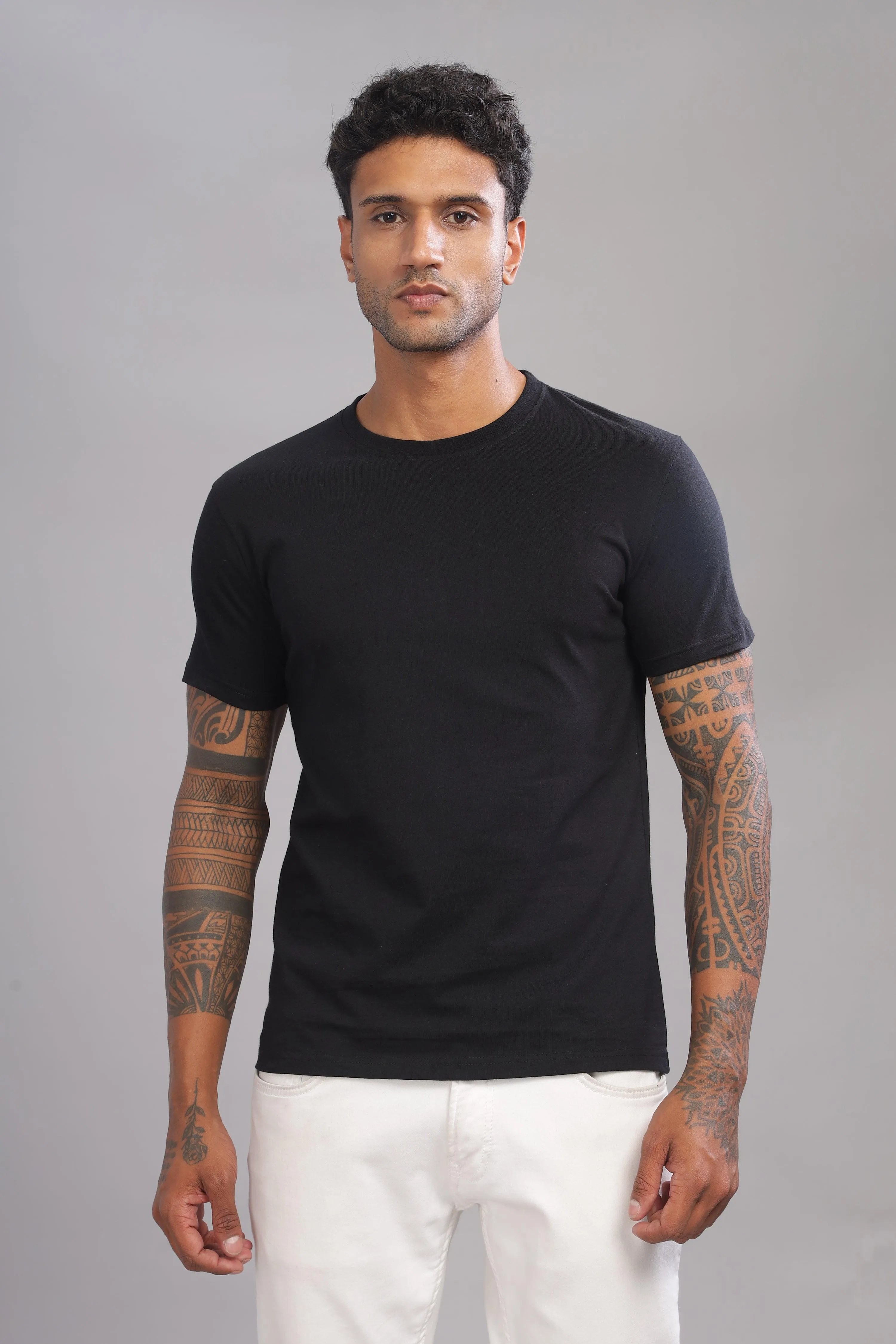 Best Tee - Black Men's Premium Cotton Crew Neck T-Shirts