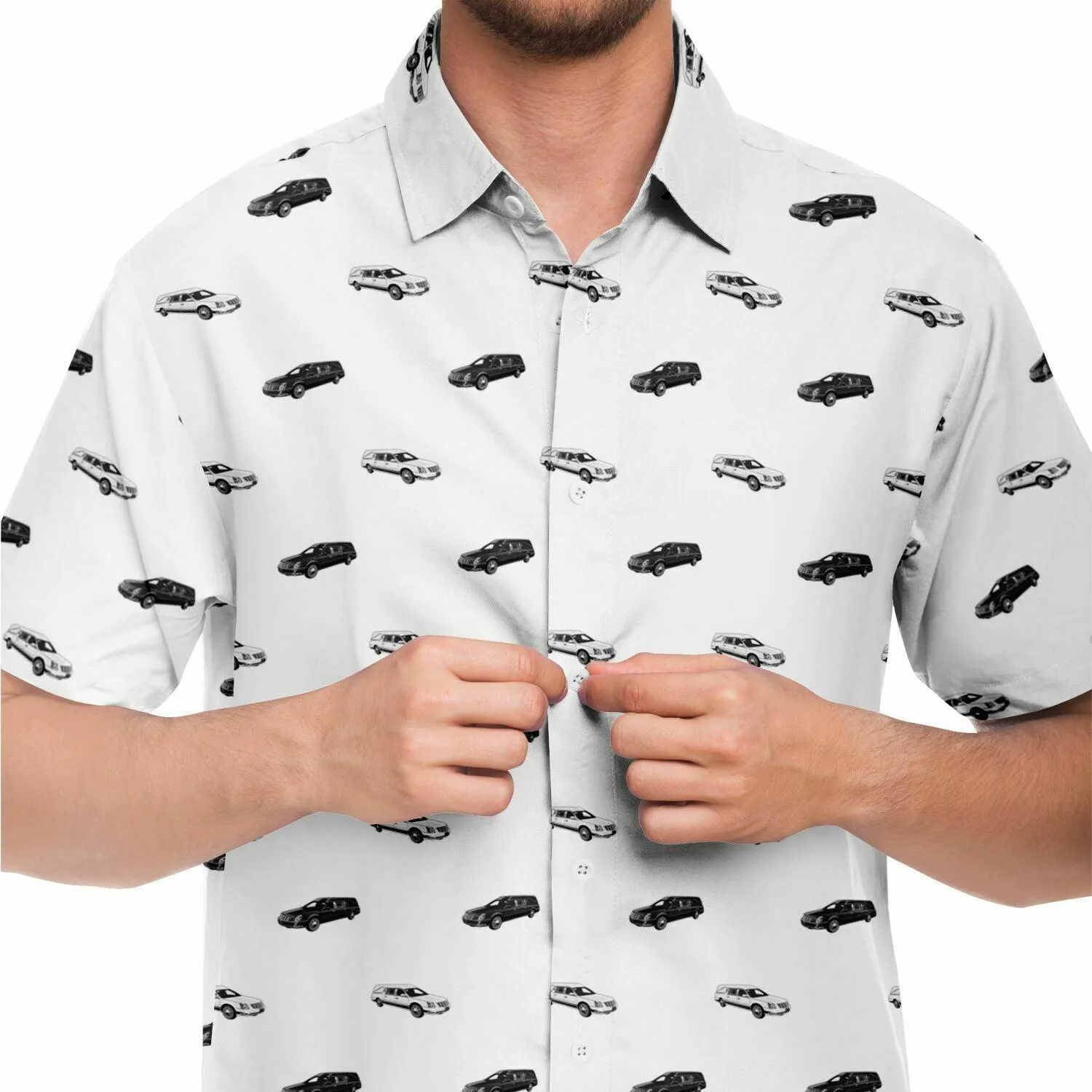 Black & White Hearse - Button Up Tee