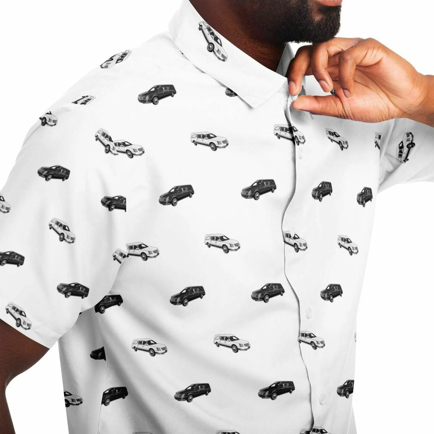 Black & White Hearse - Button Up Tee