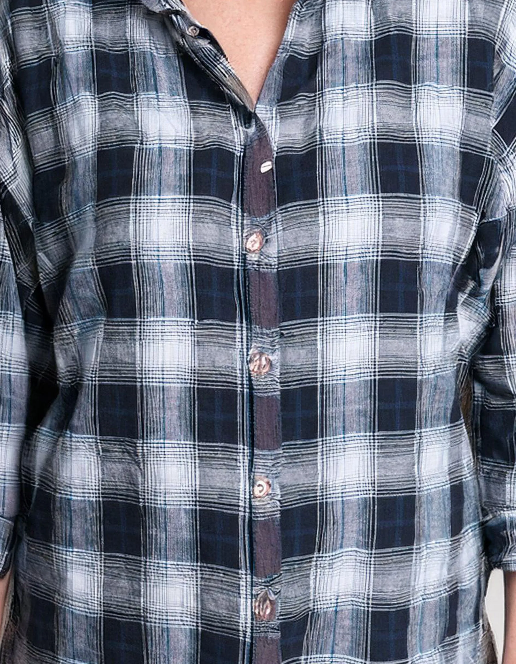 Blue Frost Check Flannel Shirt