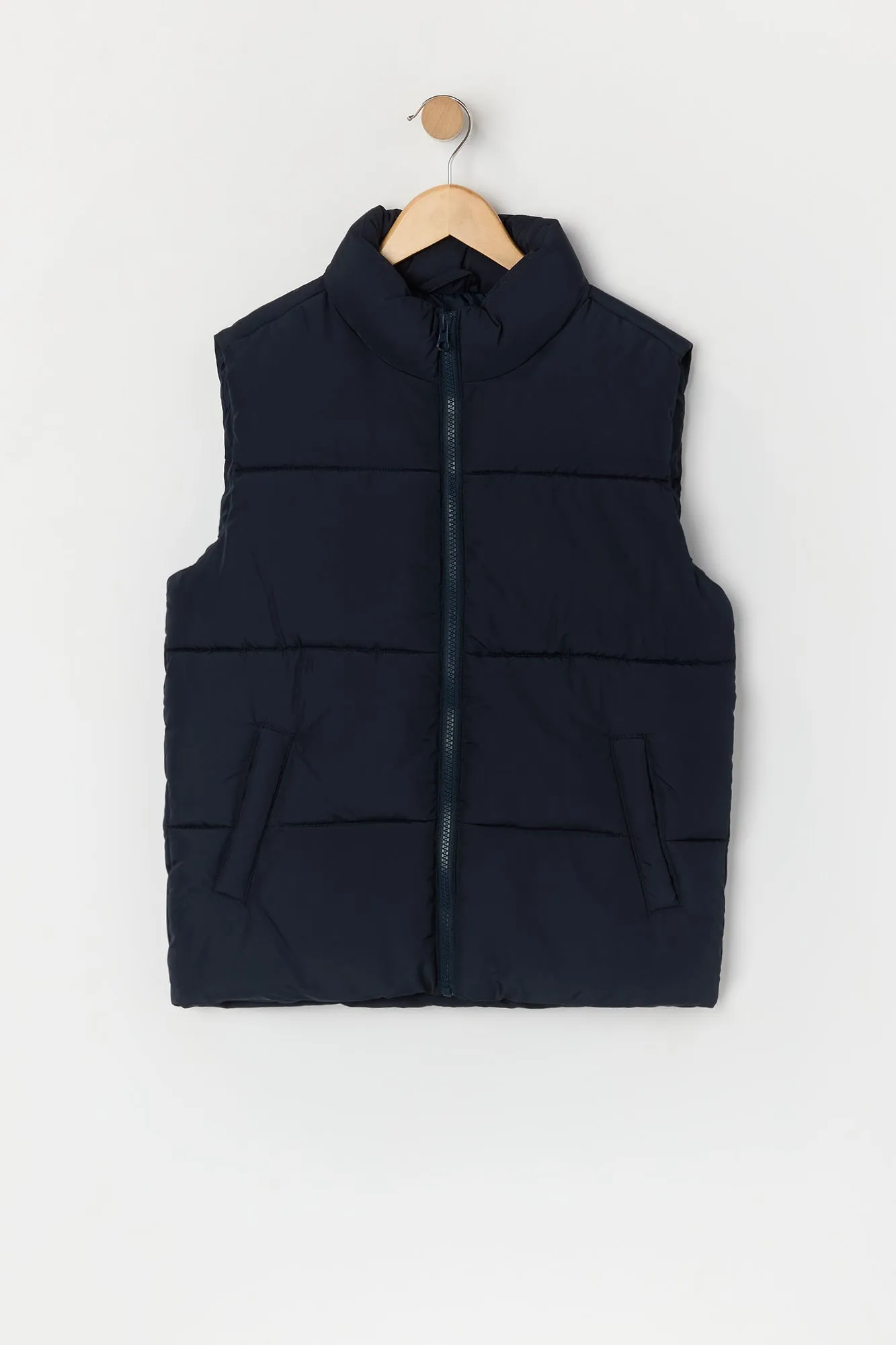 Boys Solid Puffer Vest