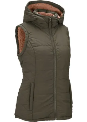 Bpc Bonprix Collection Functional Quilted Vest with Plush Lining, Green