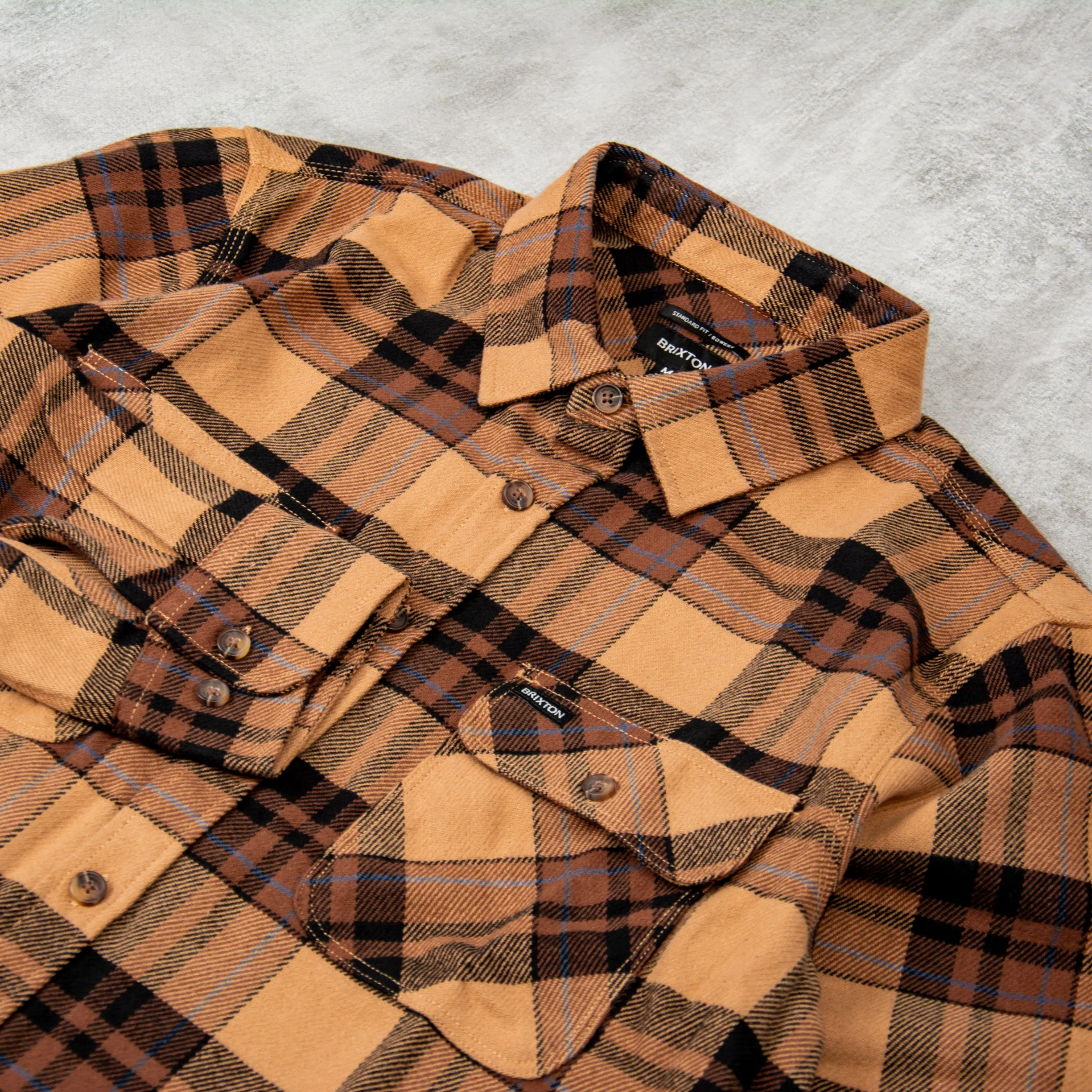 Brixton Bowery L/S Flannel Shirt - Tiger's Eye / Pinecone