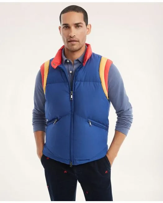 Brooks Brothers Men's Down Puffer Vest Blue