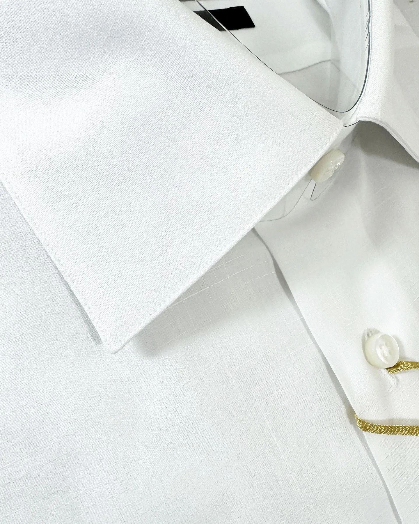 Canali Dress Shirt 39 - 15 1/2 White Cotton Linen - Exclusive Collection