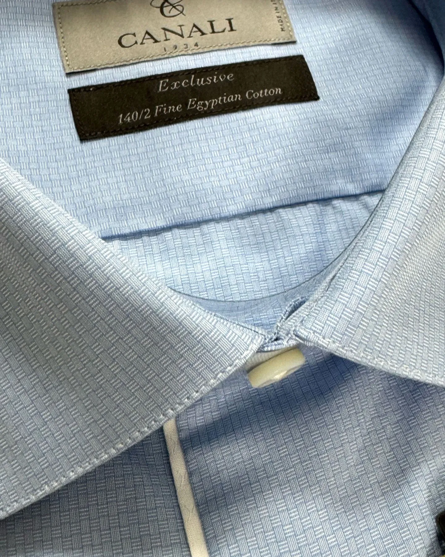 Canali Dress Shirt Exclusive Blue Design - Modern Fit 39 - 15 1/2