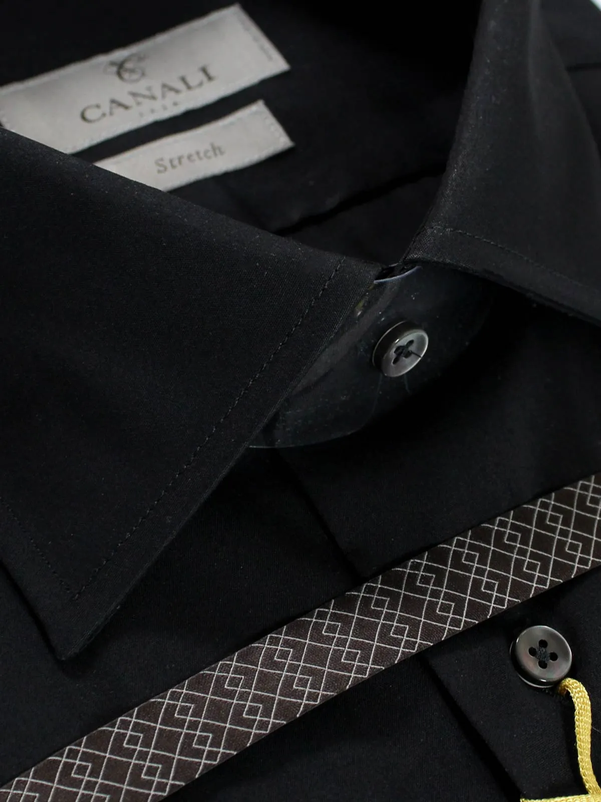 Canali Shirt Black Stretch - Modern Fit 43 -17 SALE