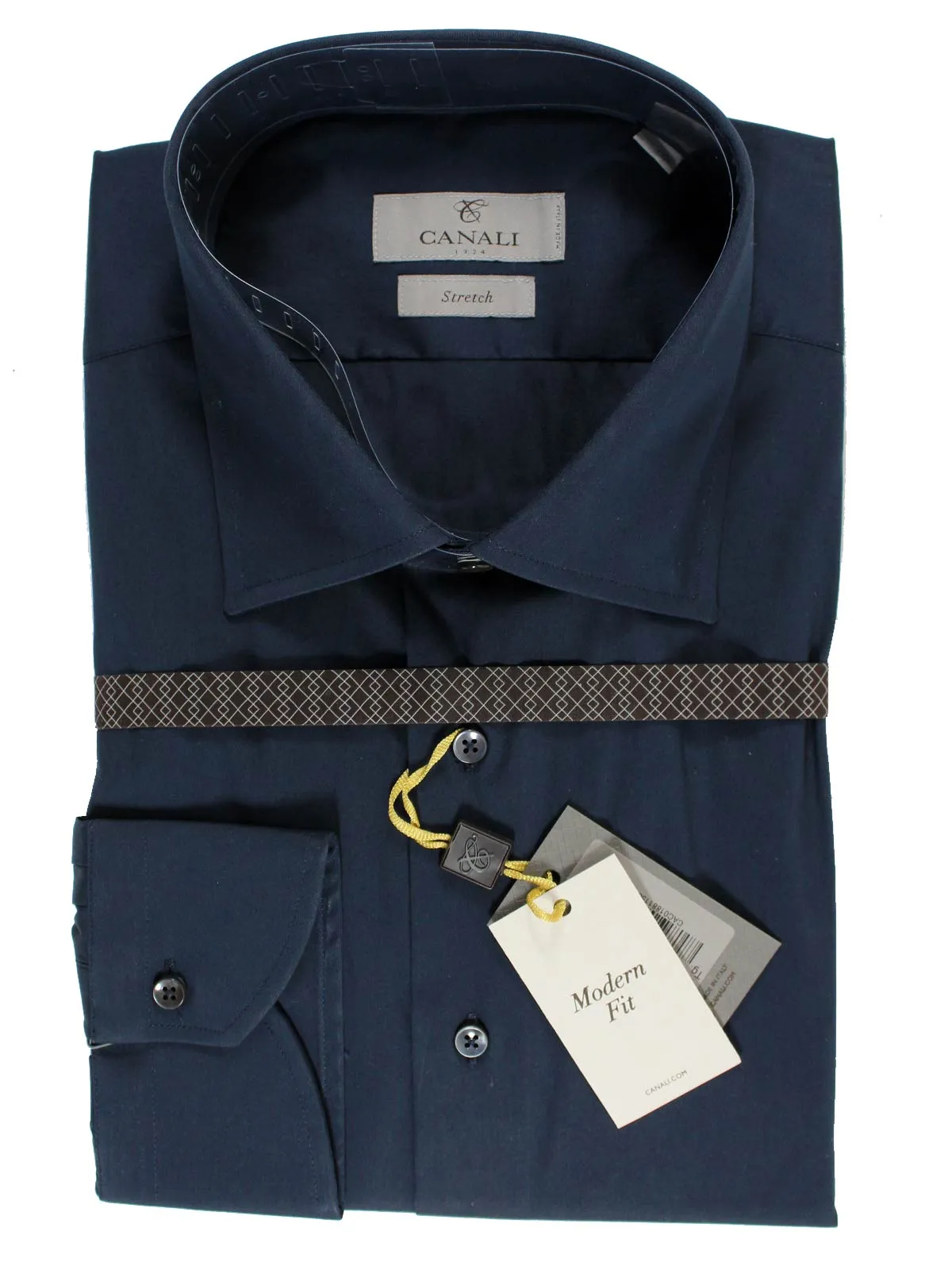 Canali Shirt Midnight Blue Stretch - Modern Fit 40 - 15 3/4 SALE