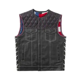 Captain - Men's Club Style Leather Motorcycle Vest - Limited Edition