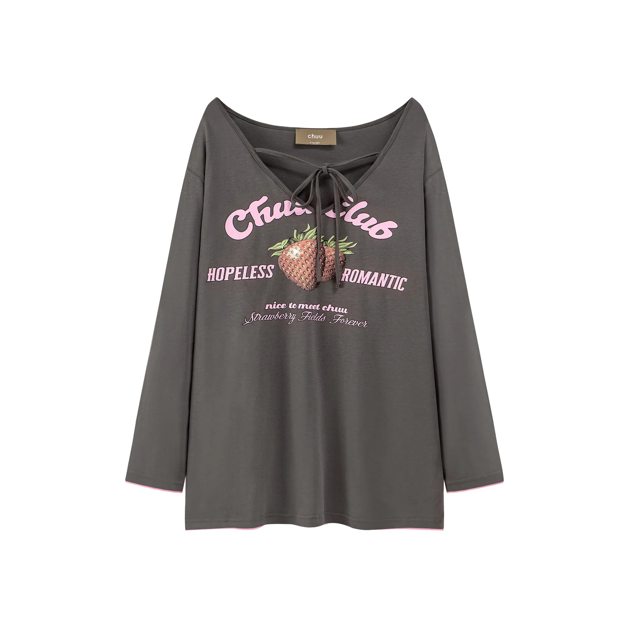 Chuu Club Strawberry V-Neck T-shirt