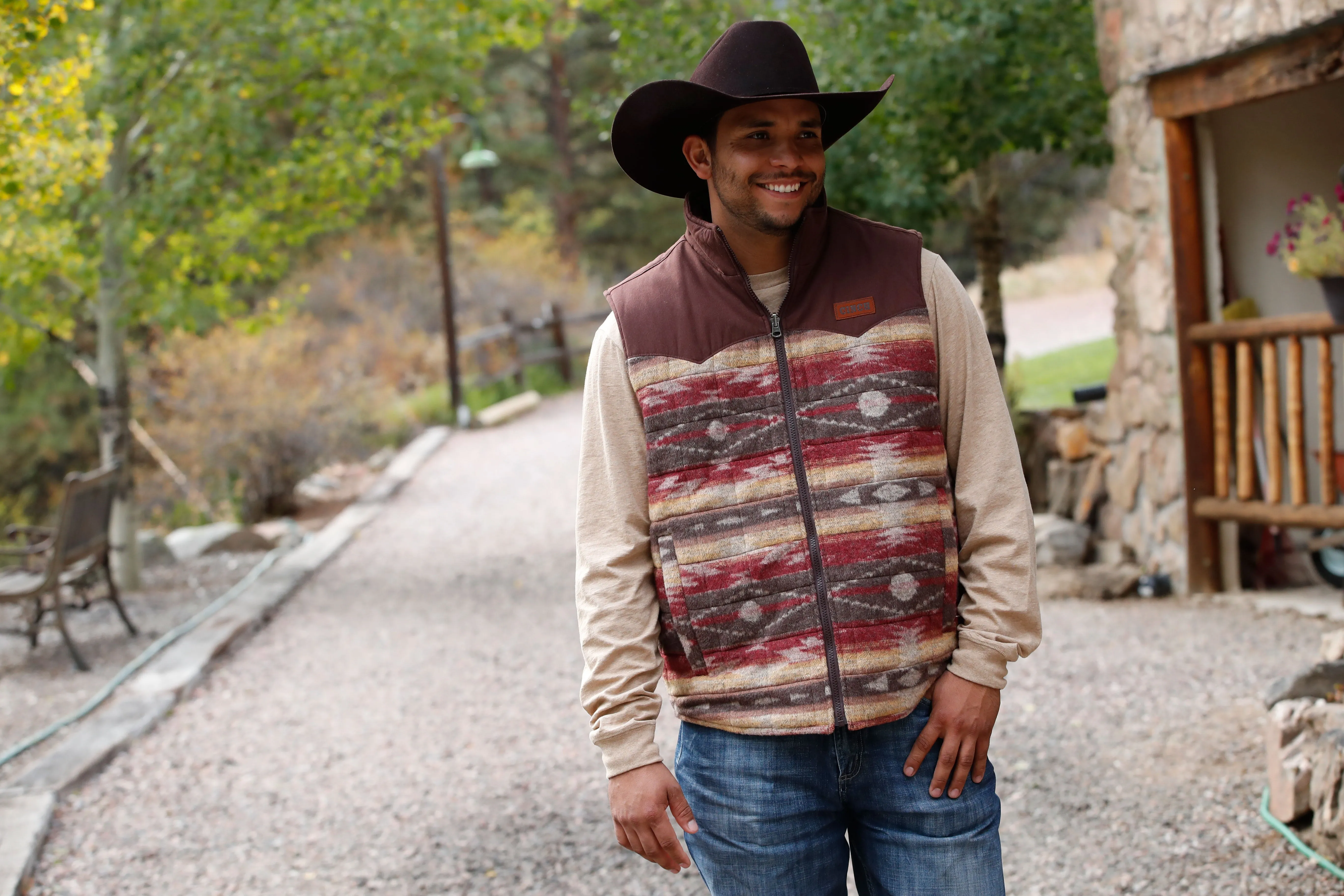 Cinch Men's Burgundy Quilted Reversible Vest