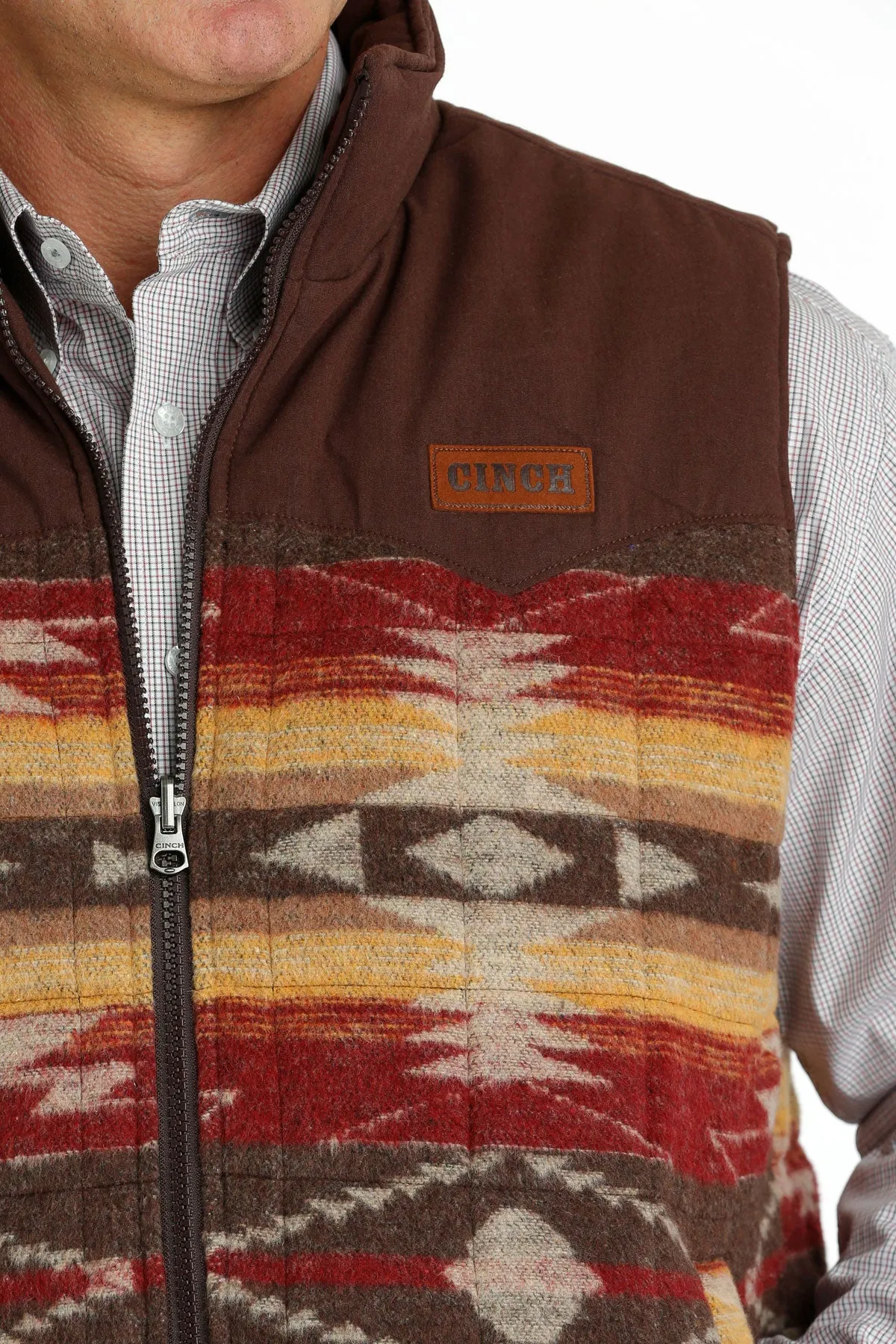 Cinch Men's Burgundy Quilted Reversible Vest