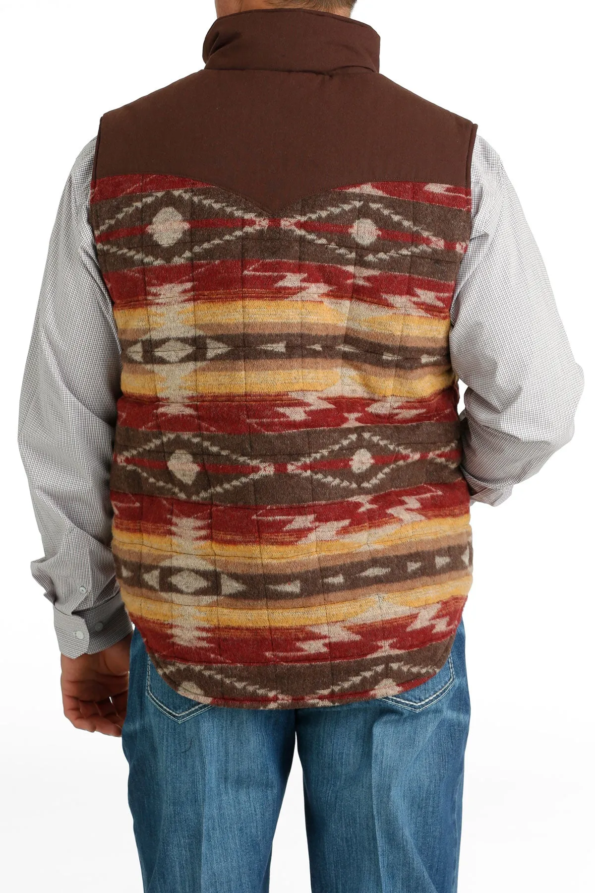 Cinch Men's Burgundy Quilted Reversible Vest