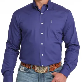 Cinch Men's L/S Modern Fit Solid Purple Western Button Down Shirt