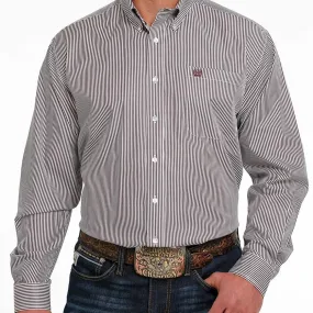 Cinch Men's White and Purple Stripe Long Sleeve Western Shirt