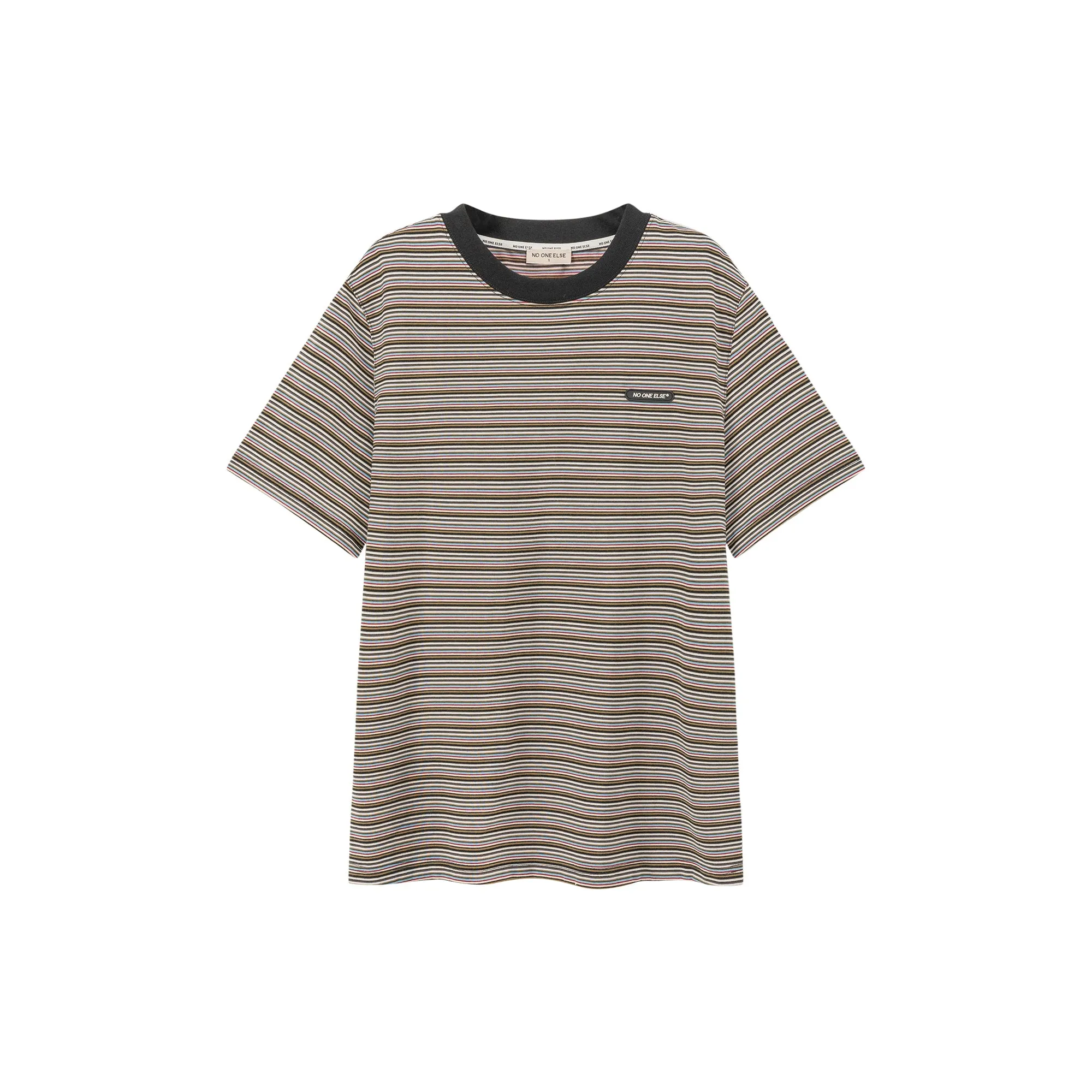 Colorblocked Striped Short Sleeve T-Shirt