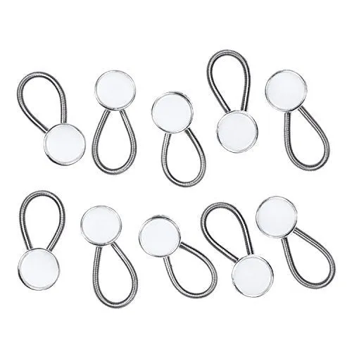 Comfy Clothiers 10 Pack White Collar Extenders Elastic Extenders for Dress Shirt