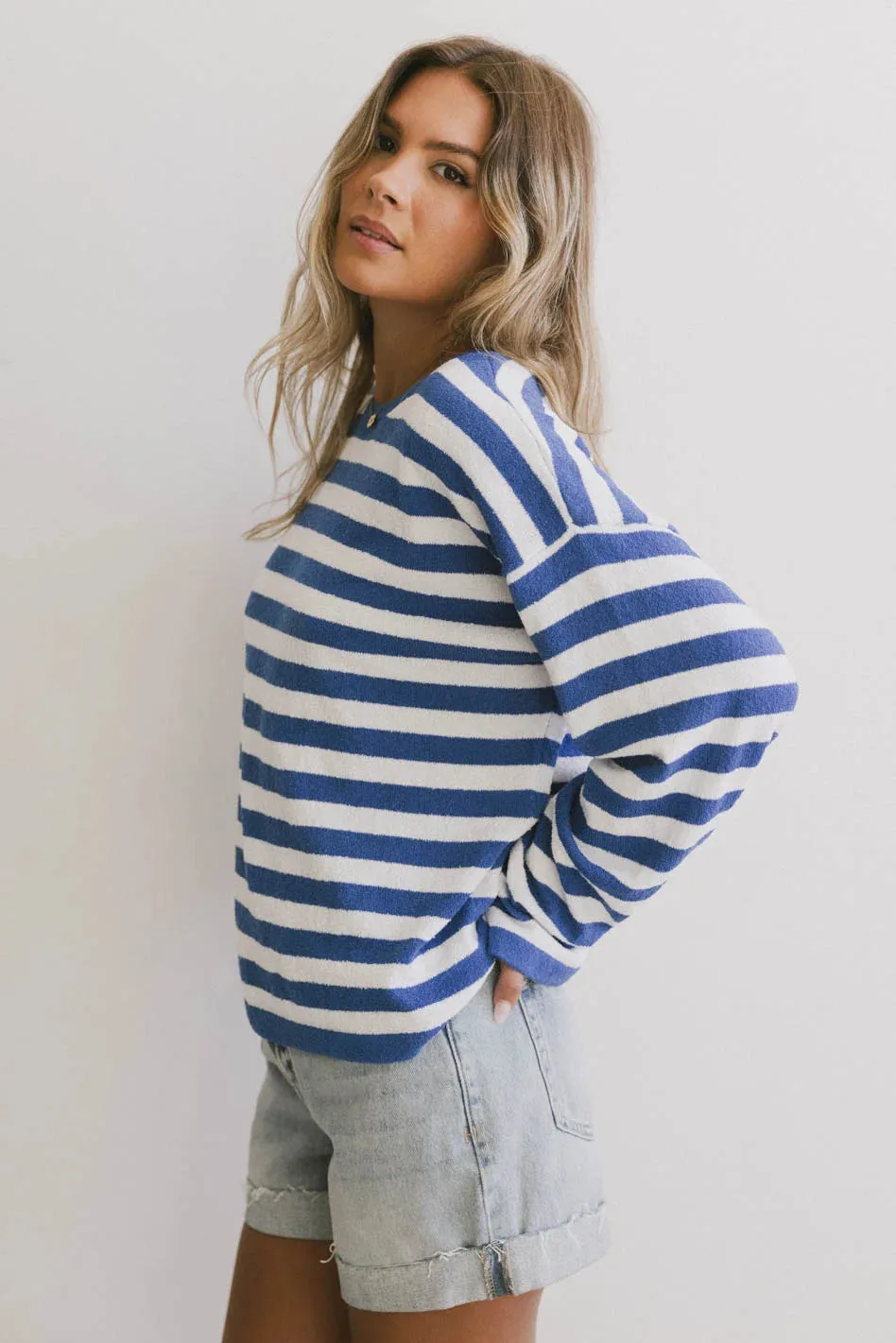 Destinia Striped Top in Blue