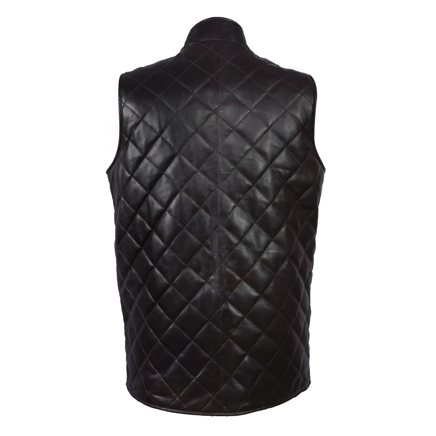 Diamond Stitched Dark Brown Vests