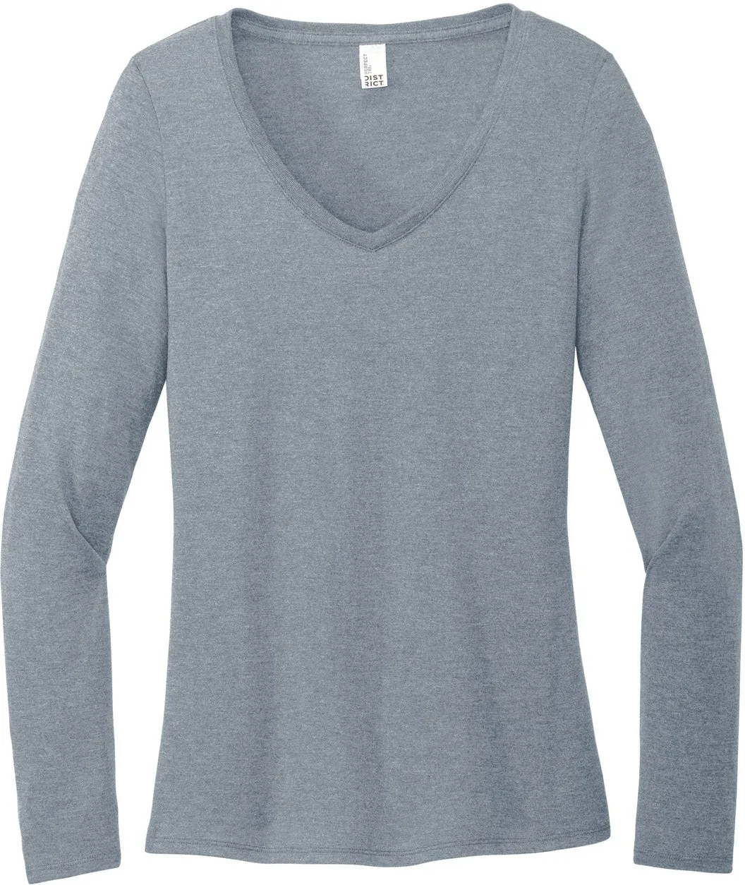 District Ladies Perfect Tri Long Sleeve V-Neck Tee