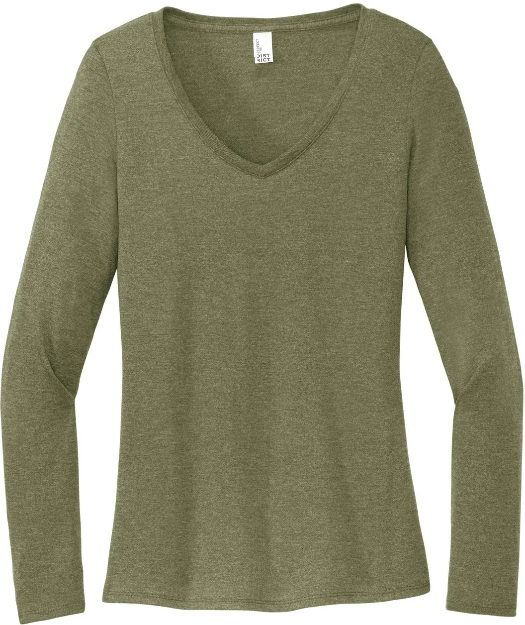 District Ladies Perfect Tri Long Sleeve V-Neck Tee