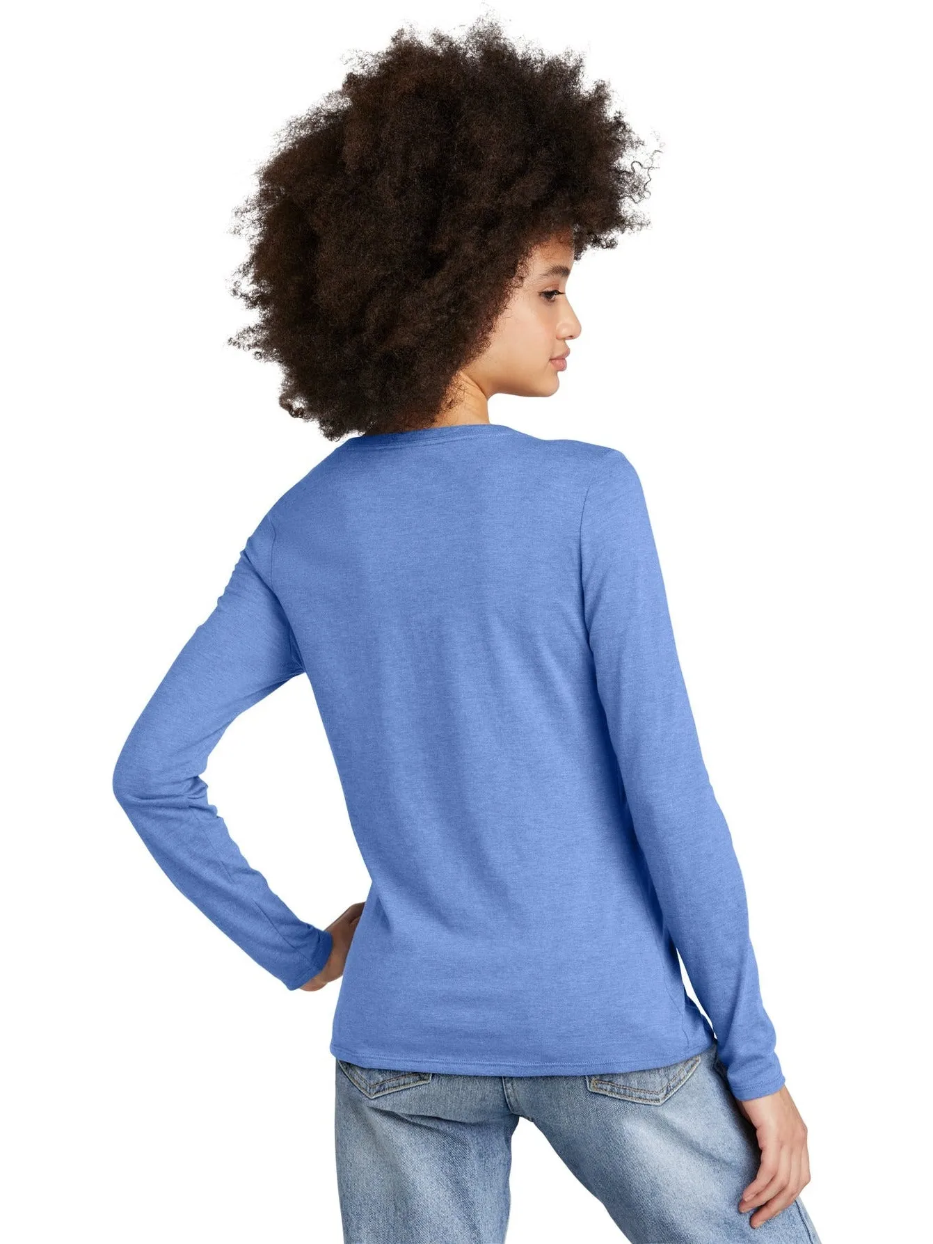 District Ladies Perfect Tri Long Sleeve V-Neck Tee