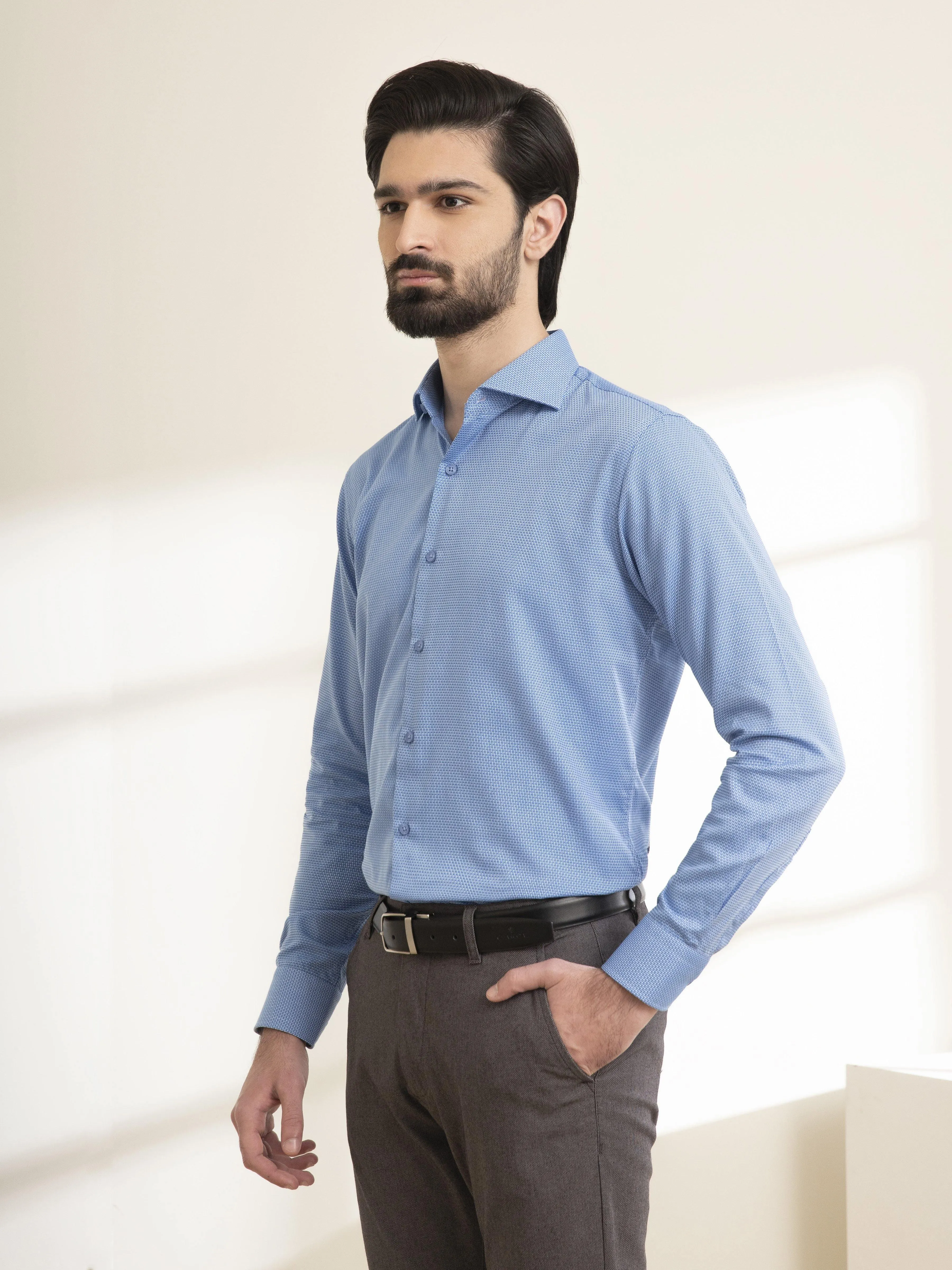 DRESS SHIRT FRNECH COLLAR SKY BLUE