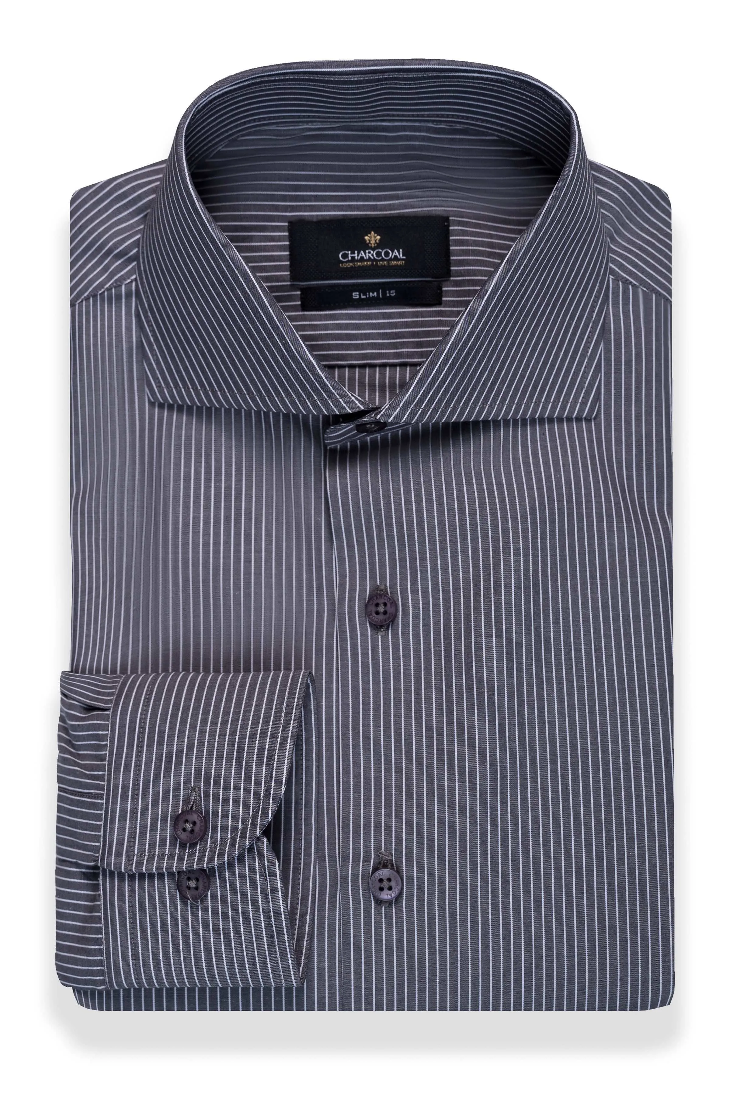 DRESS SHIRT FULL SLEEVE DARK GREY