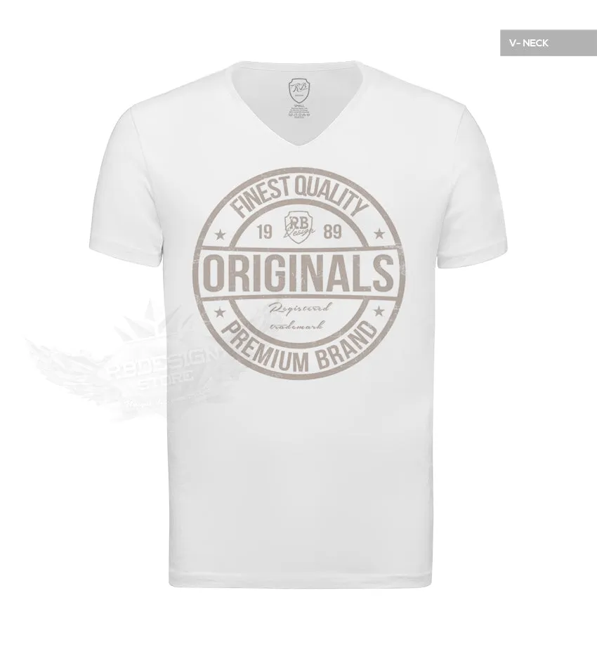 Finest Quality RB Design Mens White T-shirt Muscle Fit "Originals" MD911