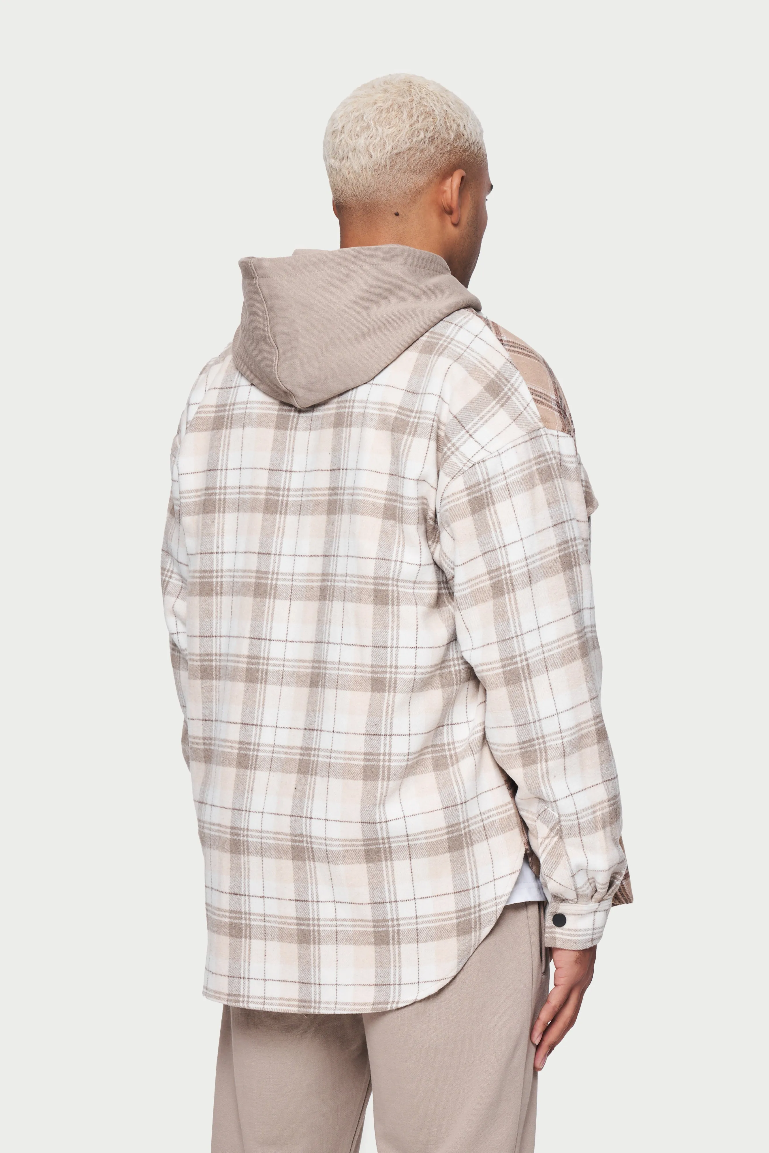 FLANNEL CHECK SHIRT - BEIGE