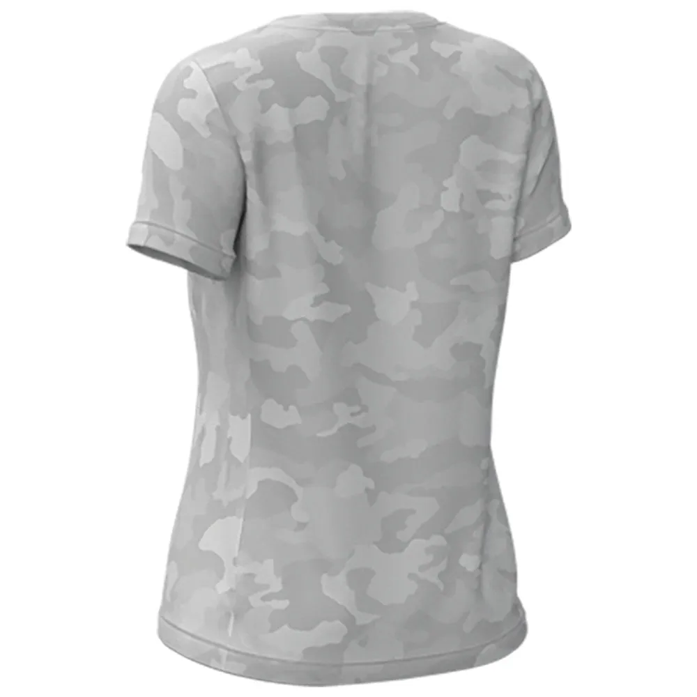 FXR Breezy UPF V-Neck T-Shirt Grey Camo/Razz