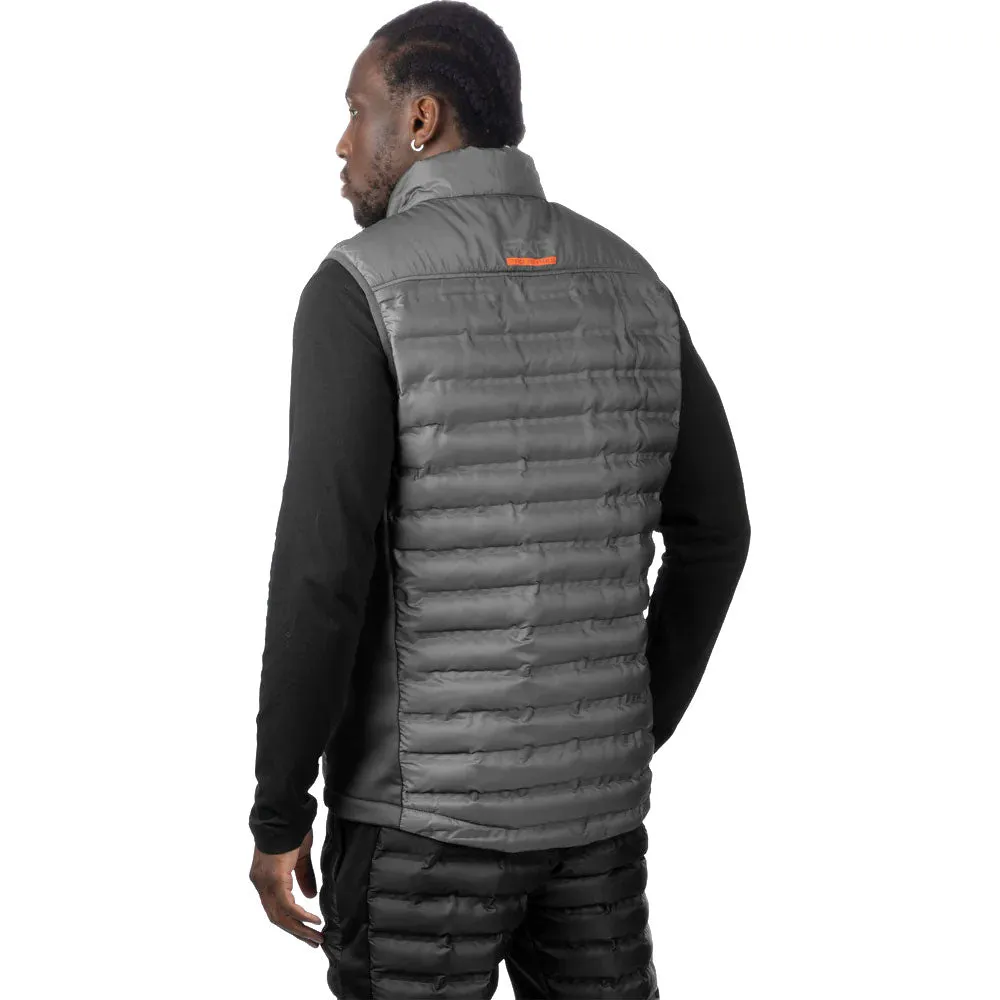 FXR Podium Hybrid Quilted Vest Hoodie Char/Orange Grey