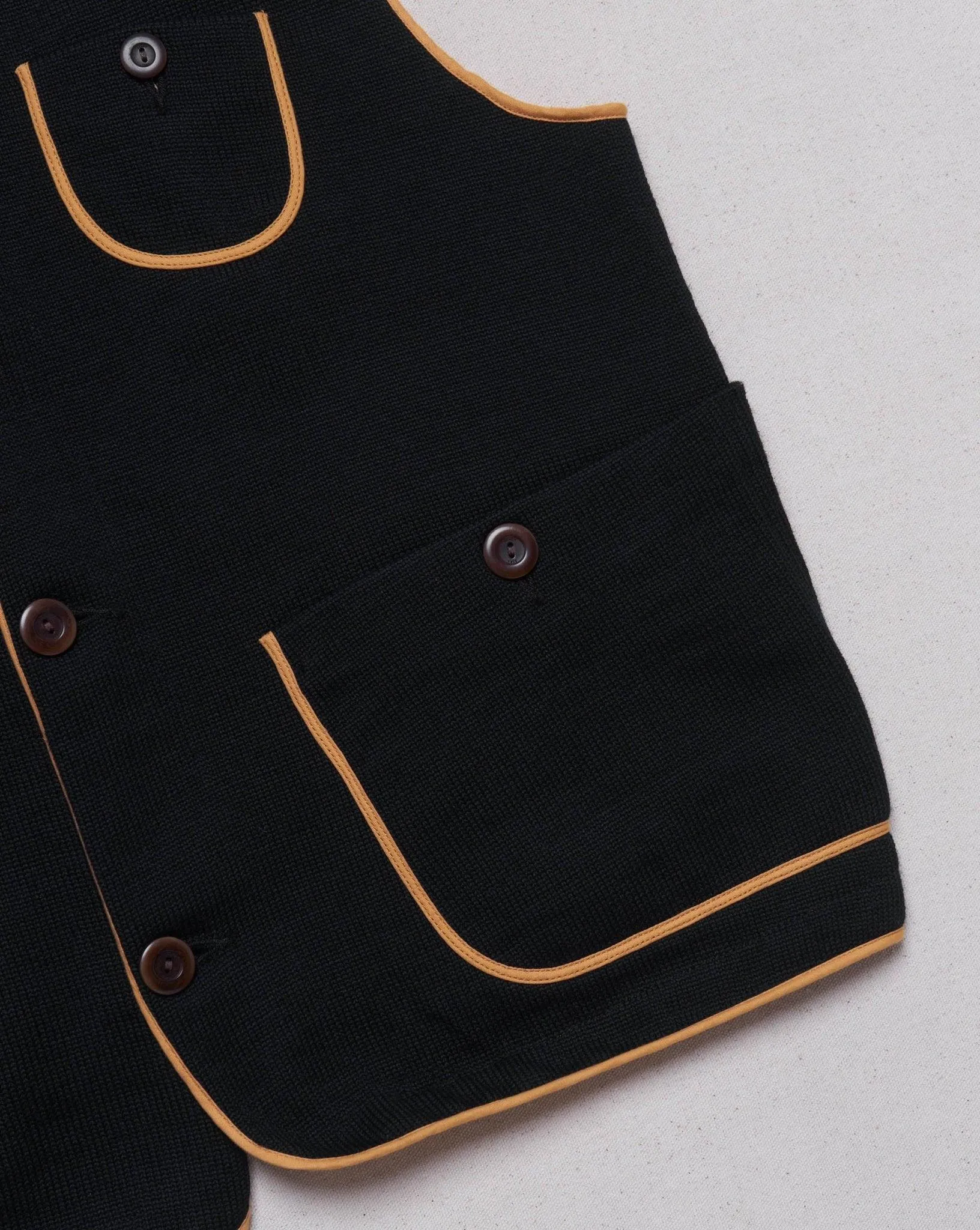 Godspeed x Dehen 1920 'Five Year' Knit Utility Vest - Black / Gold