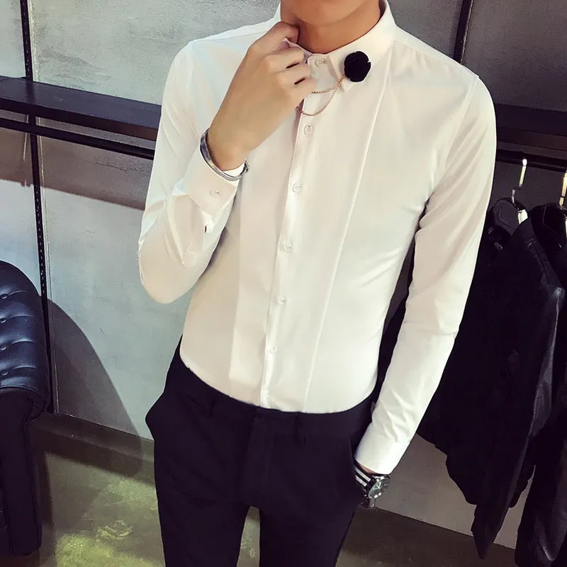 High Quality Tuxedo Shirt Men