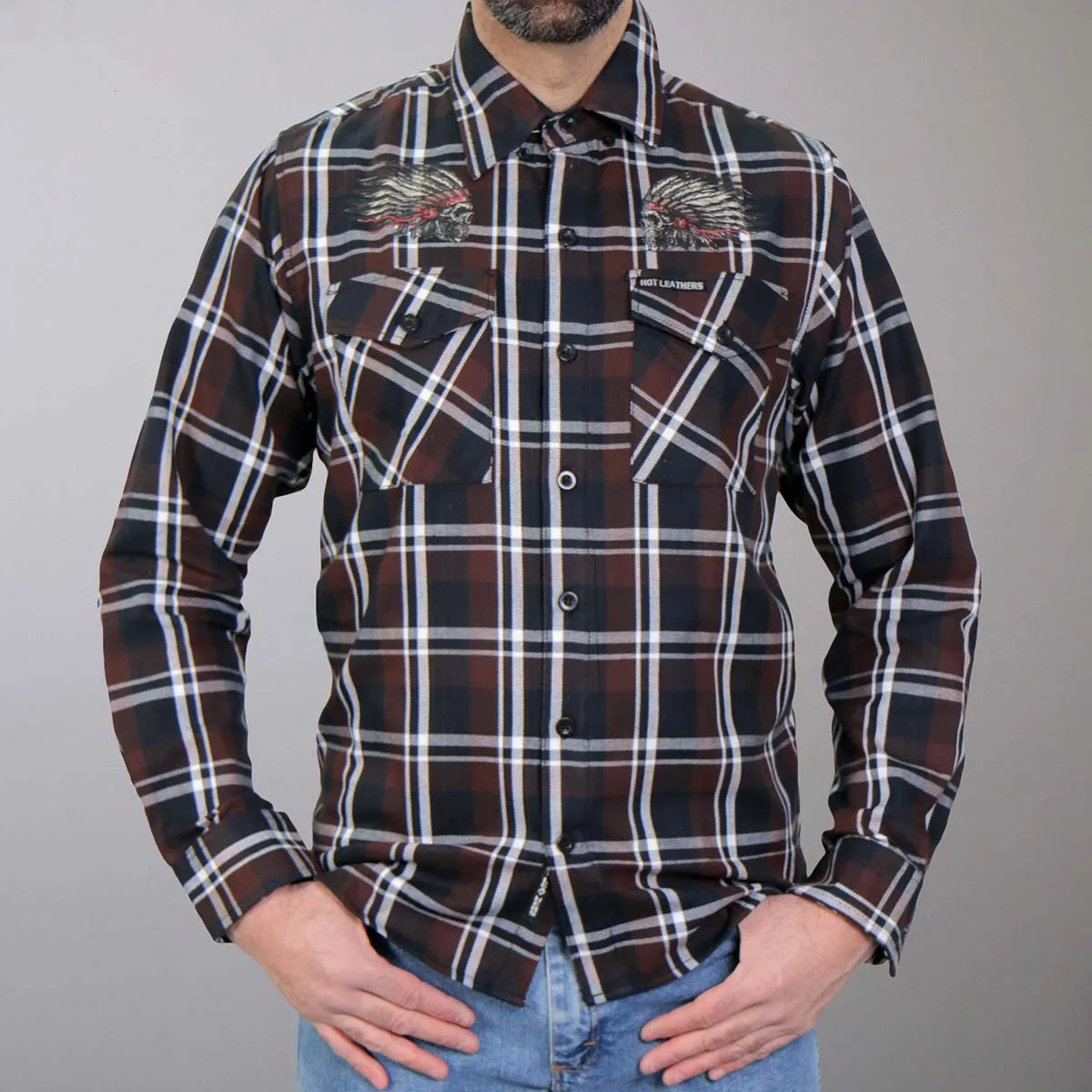 Hot Leathers FLM2109 Men's Headdress Flannel Long Sleeve Shirt