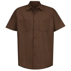 Industrial Work Shirt Short Sleeve - Brown