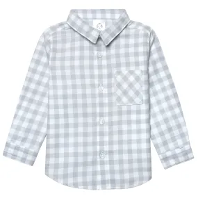 Infant & Toddler Boys Gray Plaid Woven Plaid Shirt