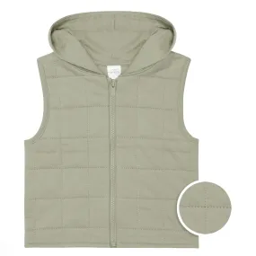 Infant & Toddler Boys Green Quilted Hooded Vest