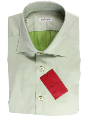 Kiton Dress Shirt Light Green - Spread Collar 37 - 14 1/2 REDUCED - SALE