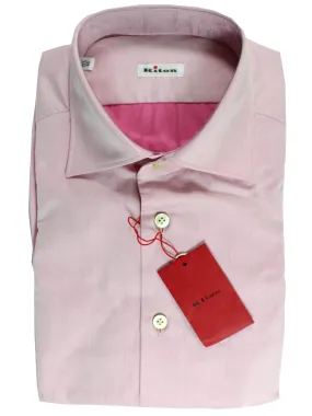 Kiton Dress Shirt Pink Solid Spread Collar 40 - 15 3/4 SALE