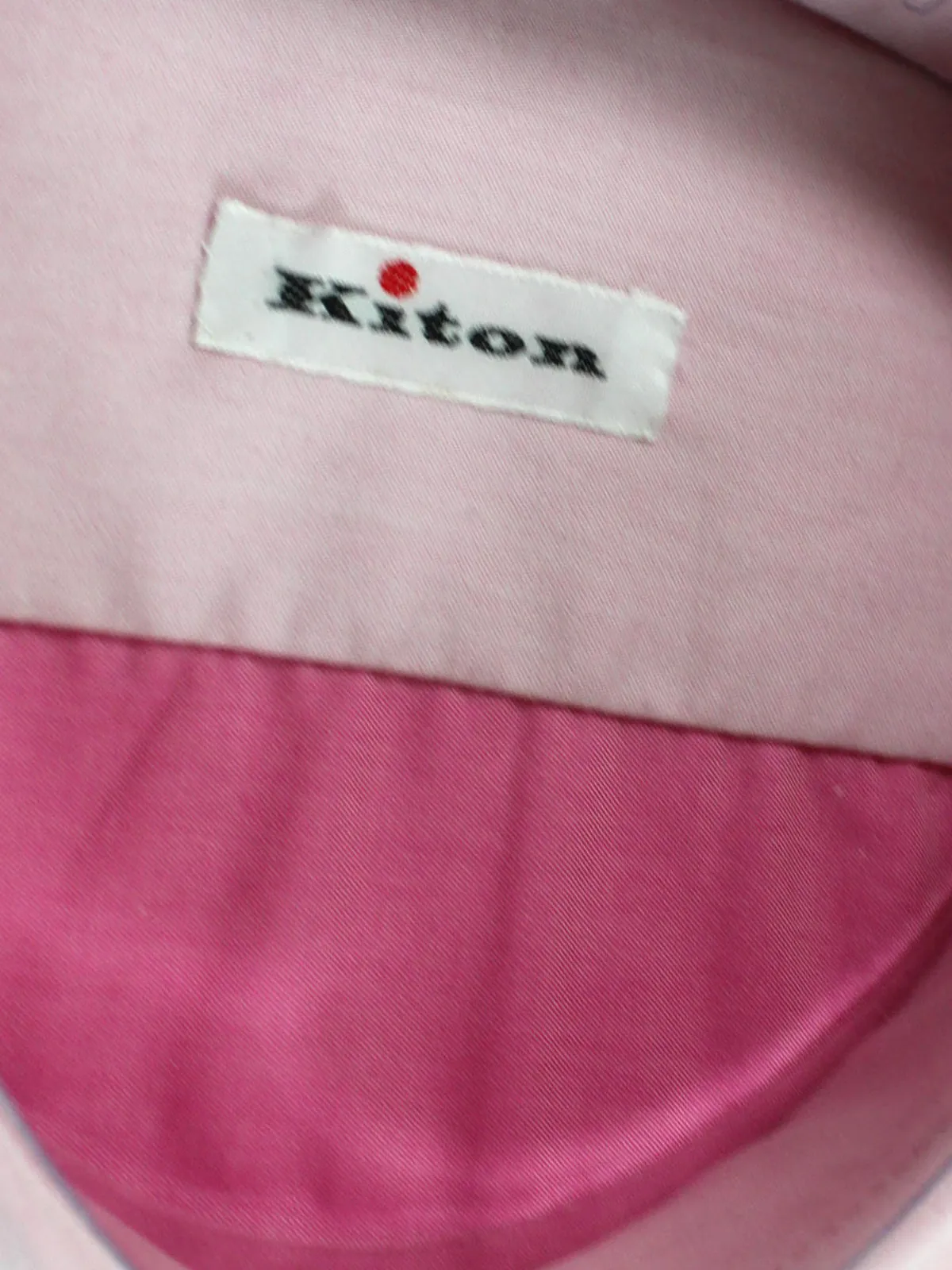 Kiton Dress Shirt Pink Solid Spread Collar 40 - 15 3/4 SALE