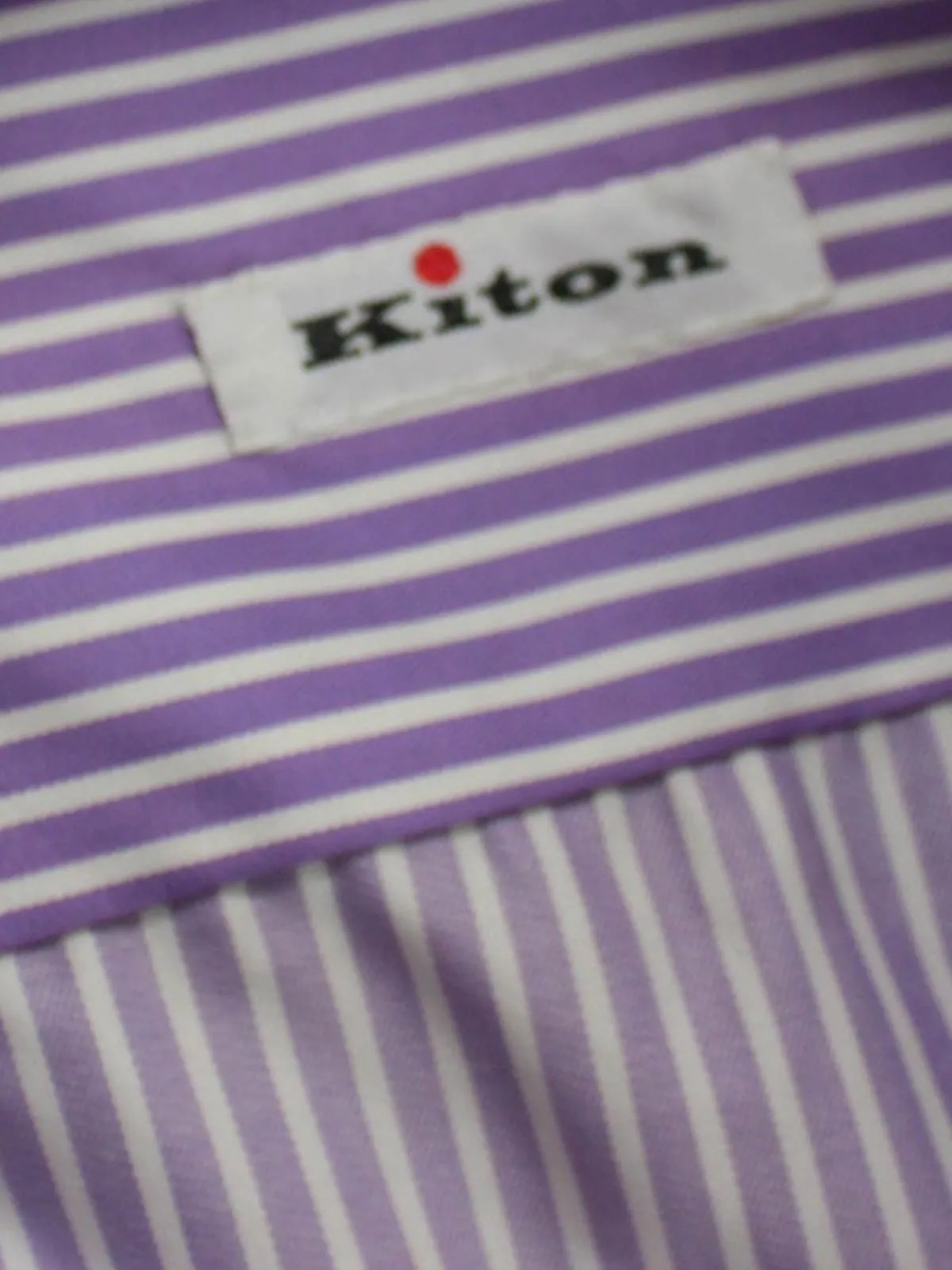 Kiton Dress Shirt White Purple Stripes 43 - 17 SALE