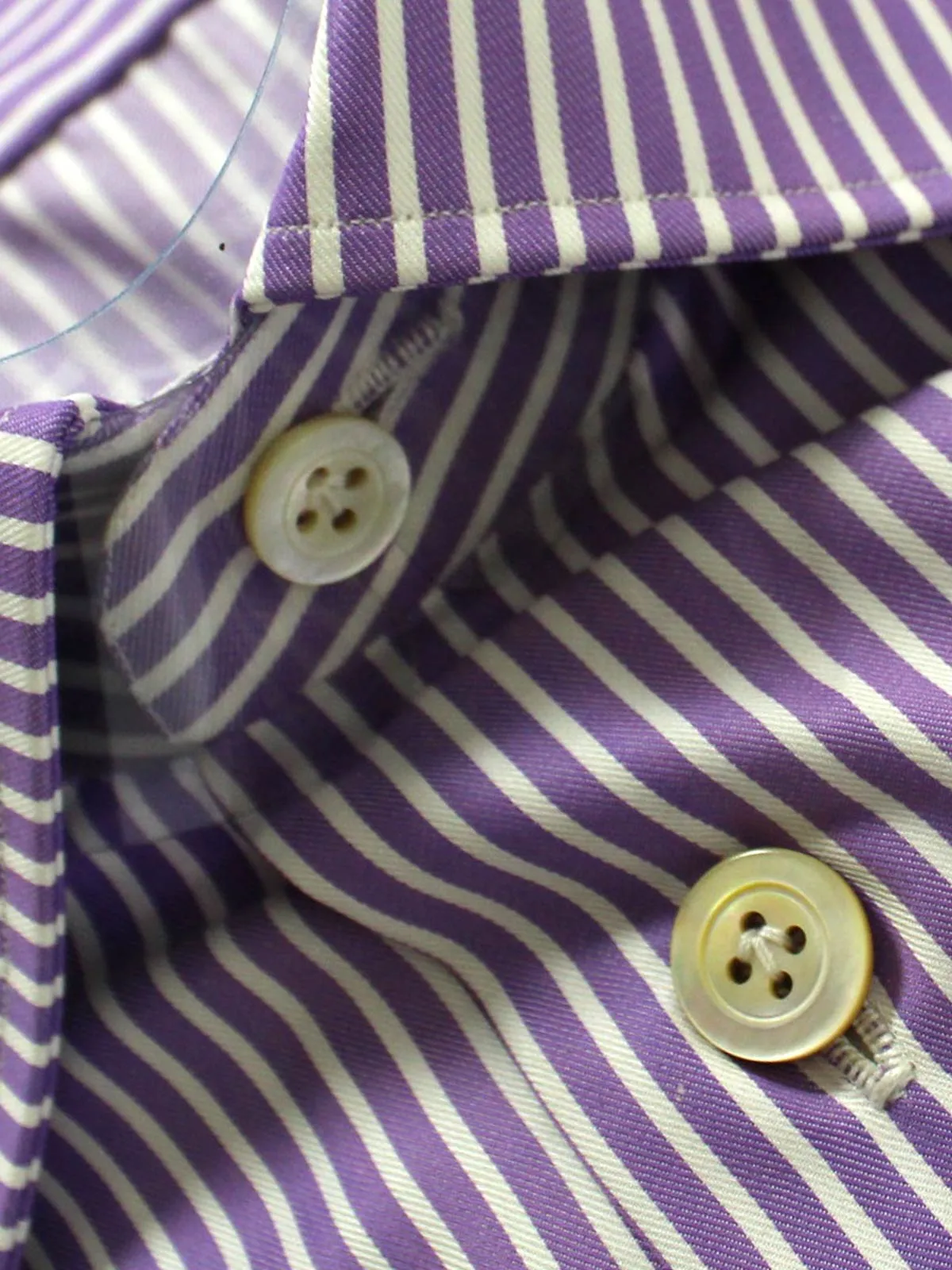 Kiton Dress Shirt White Purple Stripes 43 - 17 SALE