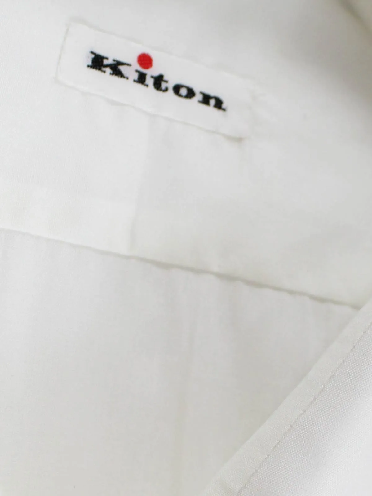 Kiton Dress Shirt White Spread Collar 40 - 15 3/4