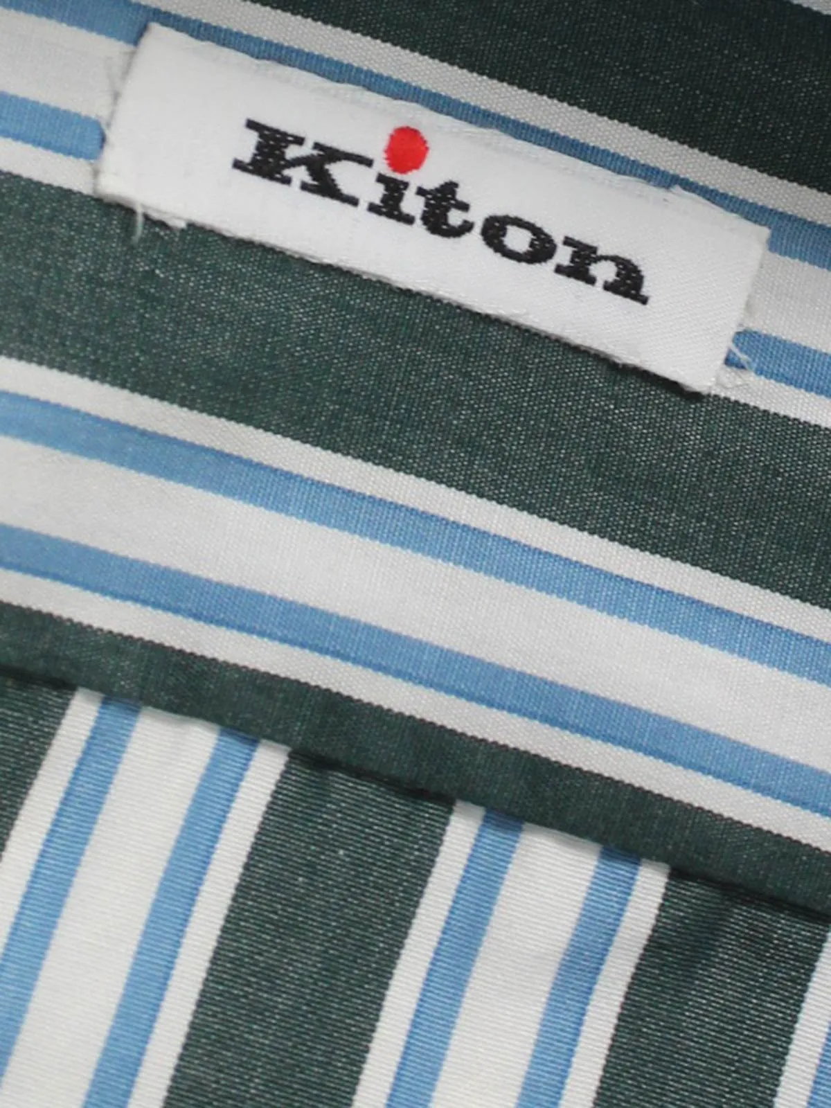 Kiton Shirt White Gray Blue Stripes Sartorial 38 - 15 BLACK FRIDAY SALE