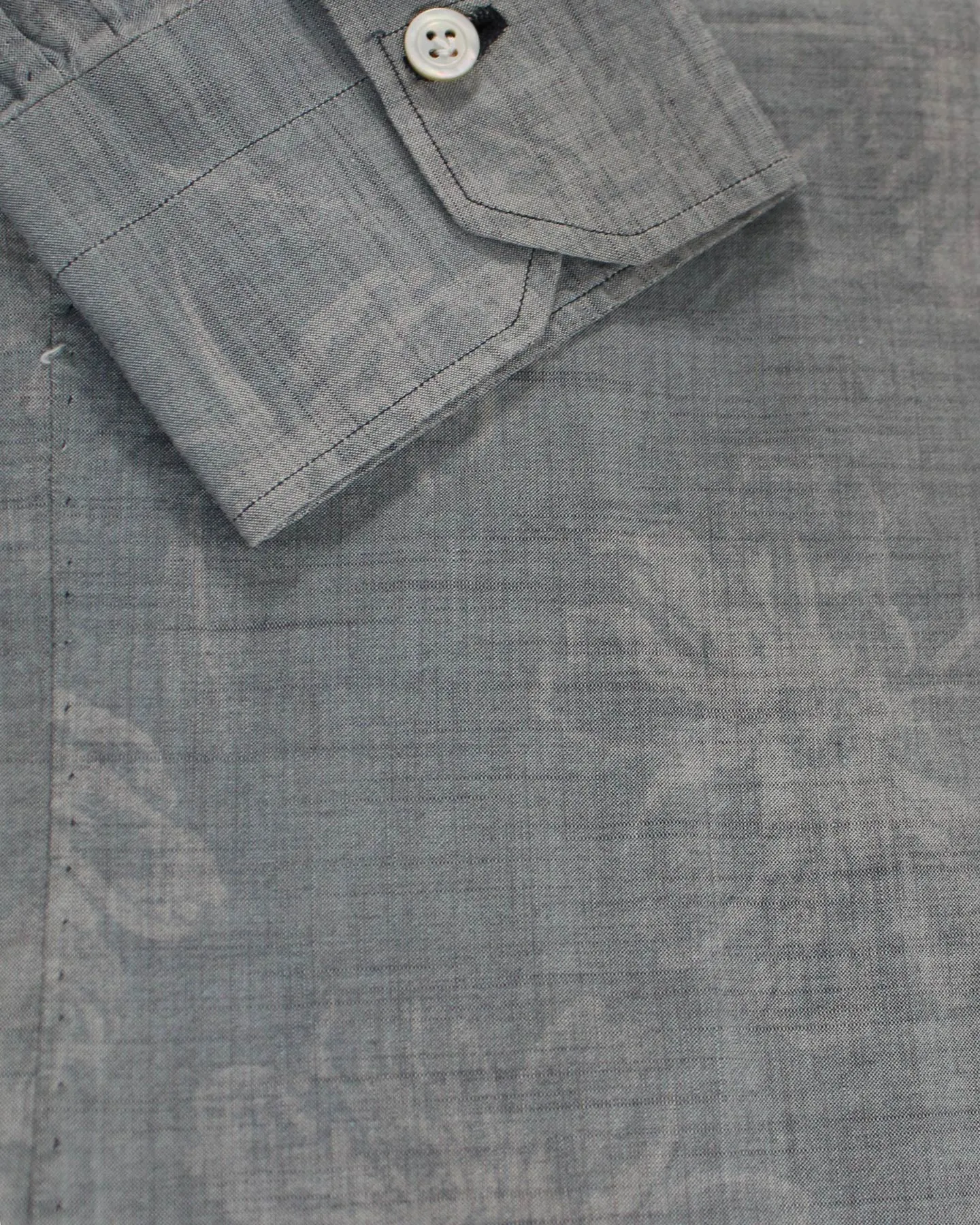 Kiton Sport Shirt Gray Floral 39 - 15 1/2