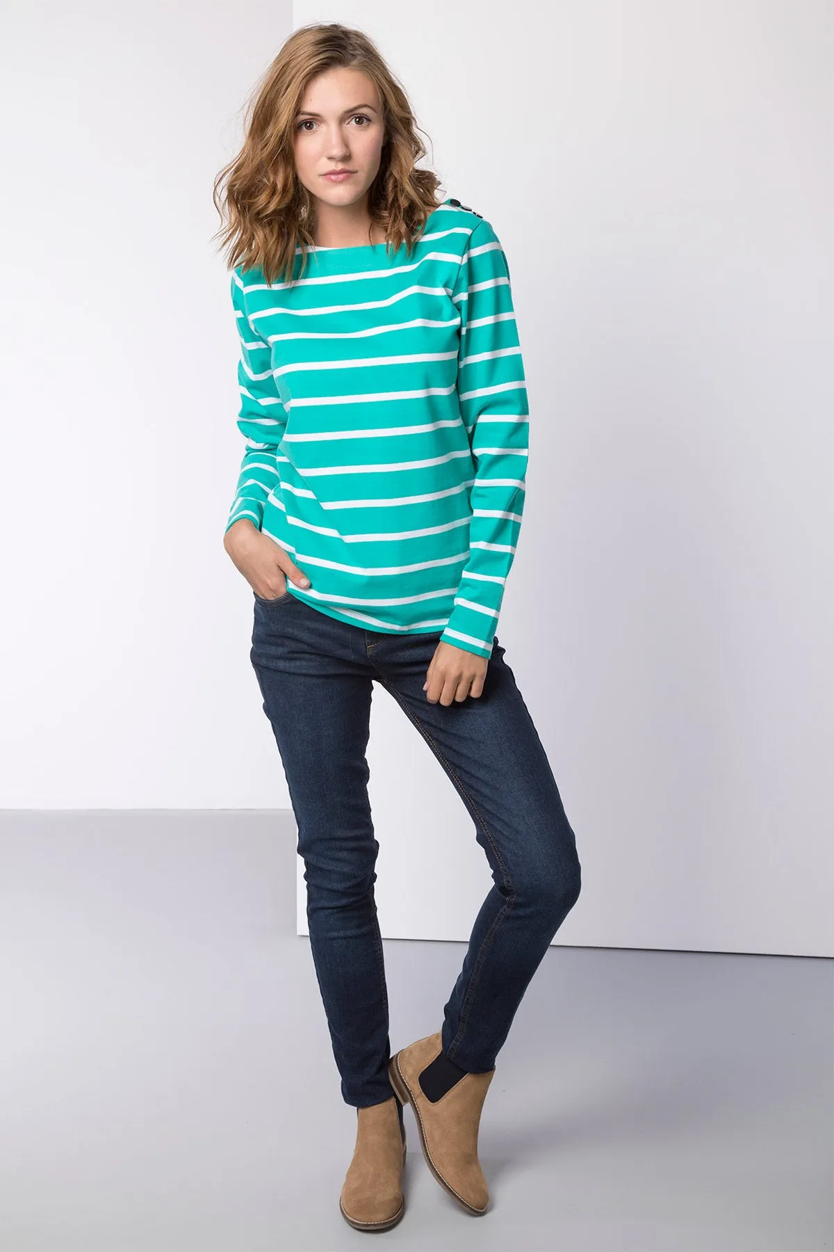 Ladies Striped Long Sleeve Top - Haxby